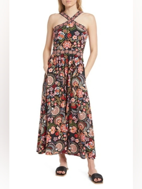 Boden Dresses & Skirts - Boden Halter Cross Strap Paisley Print Maxi Dress